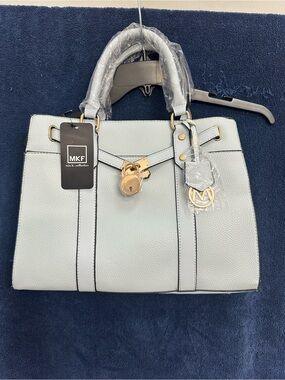 NWT Mia K Collection Pale Blue Satchel & Wallet